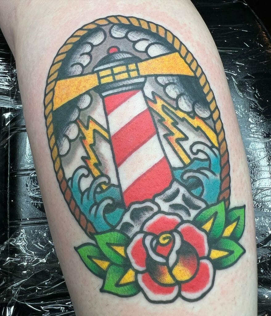 Popular Lighthouse Tattoos With Floral Motifs