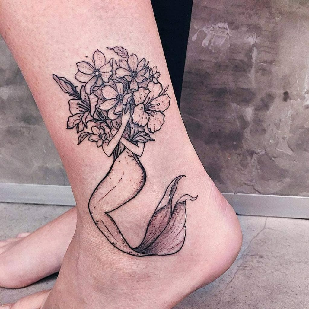 Pretty Mermaid Tattoo For Girls