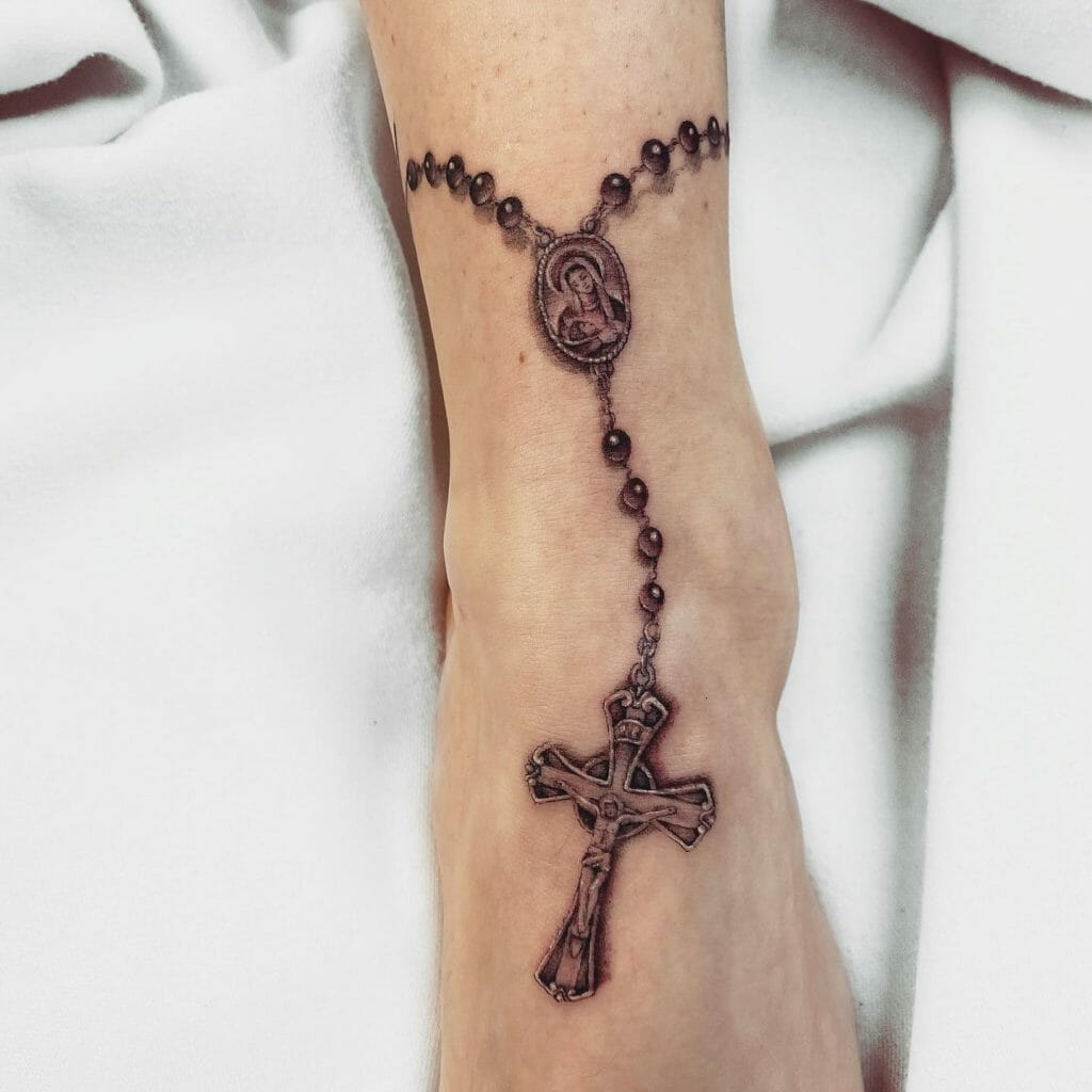 Rare Vintage Rosary Piece Tattoo Design