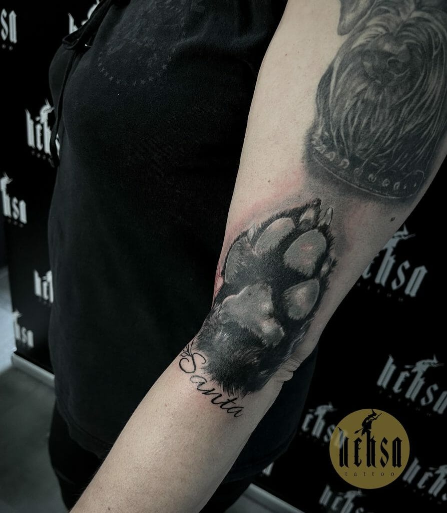 Realistic Dog Paw Print Tattoo Designs With Name