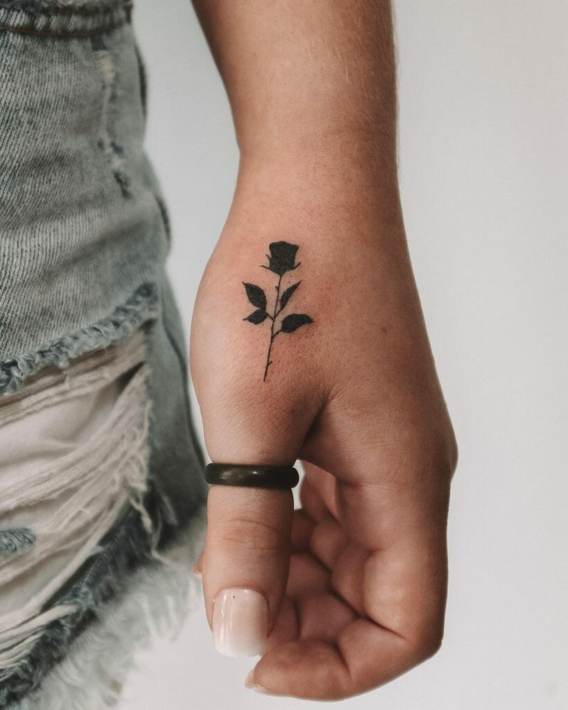 Rose Hand Tattoo For Girls