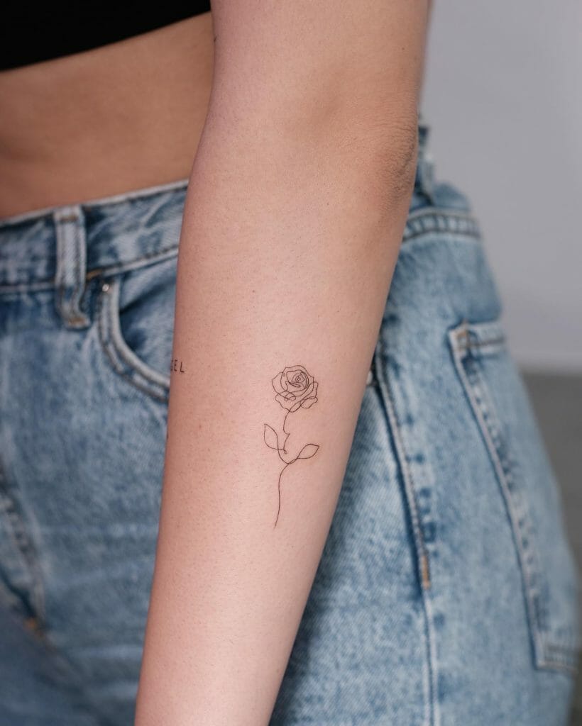 Rose Outline Tattoo Stencil