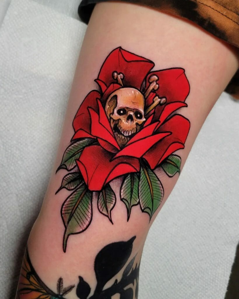Rose With Skull Tattoos ideas