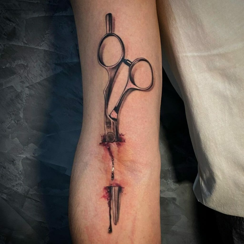 Scissor 3d Tattoo