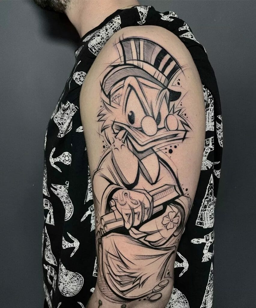 Scrooge McDuck Tattoo Sleeve
