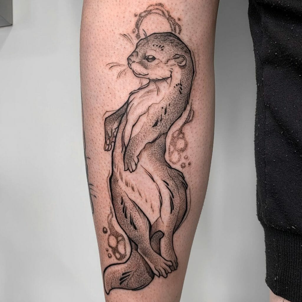 Cute Otter Tattoo Vector Images (40)