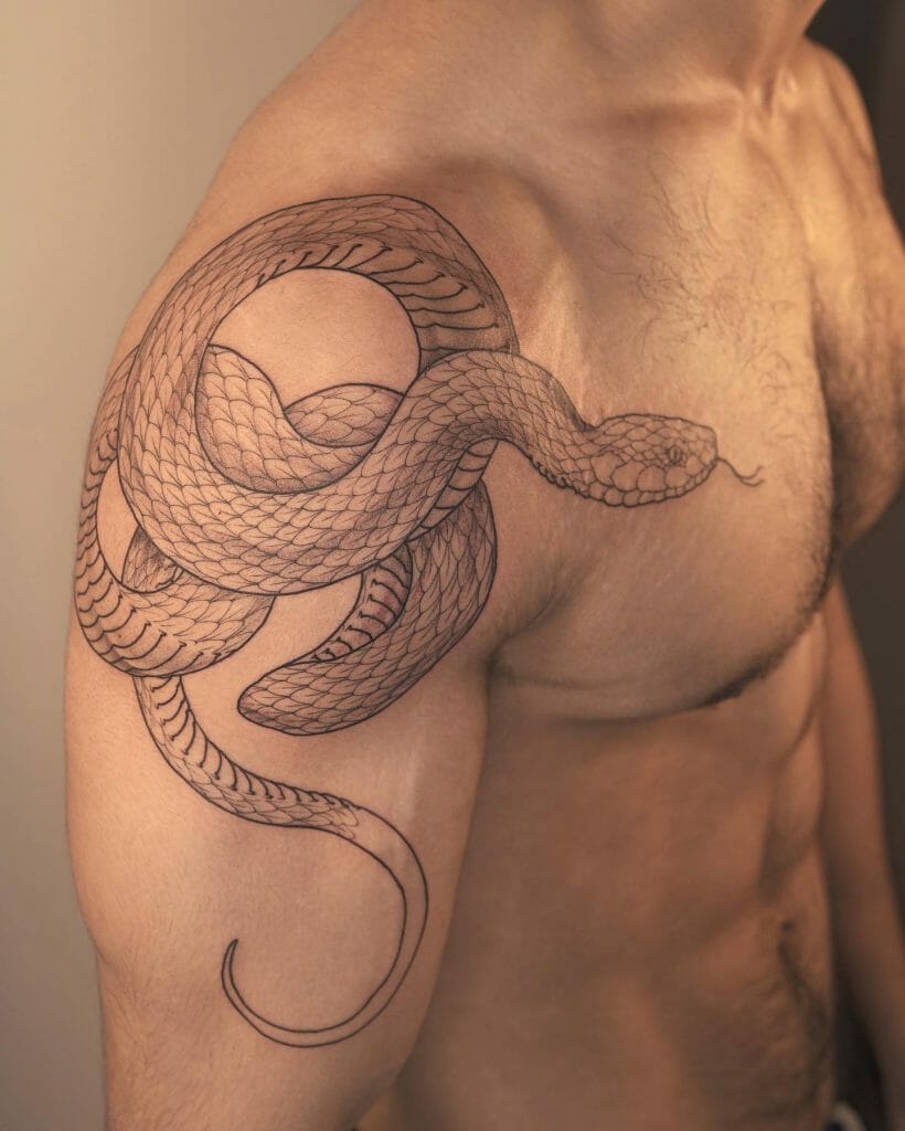 Shoulder Tattoos For Men With Animal Motifs