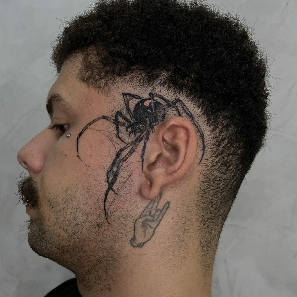 Side Face Tattoo By Ear