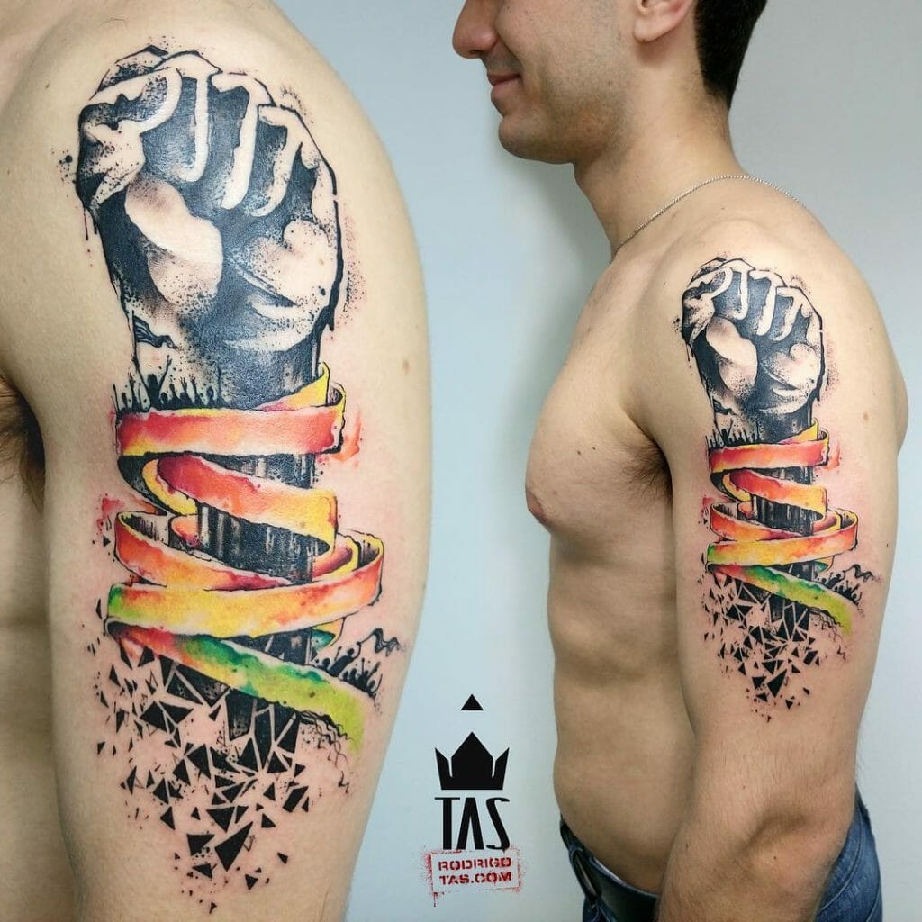Signature Black Power Fist Tattoo Design