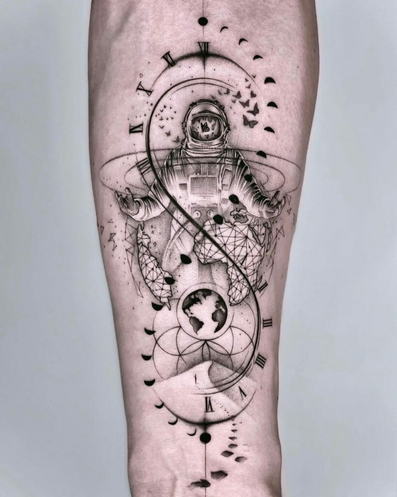 Simple Astronaut Tattoo Ideas
