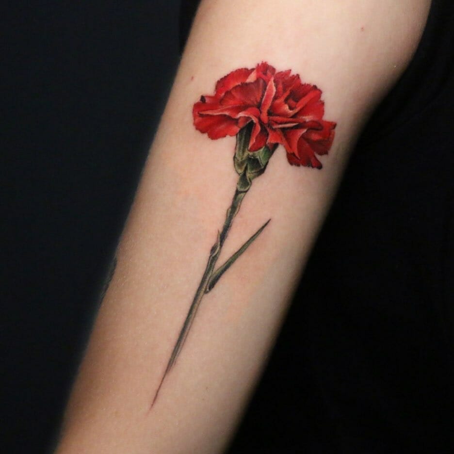 Simple Carnation Tattoo