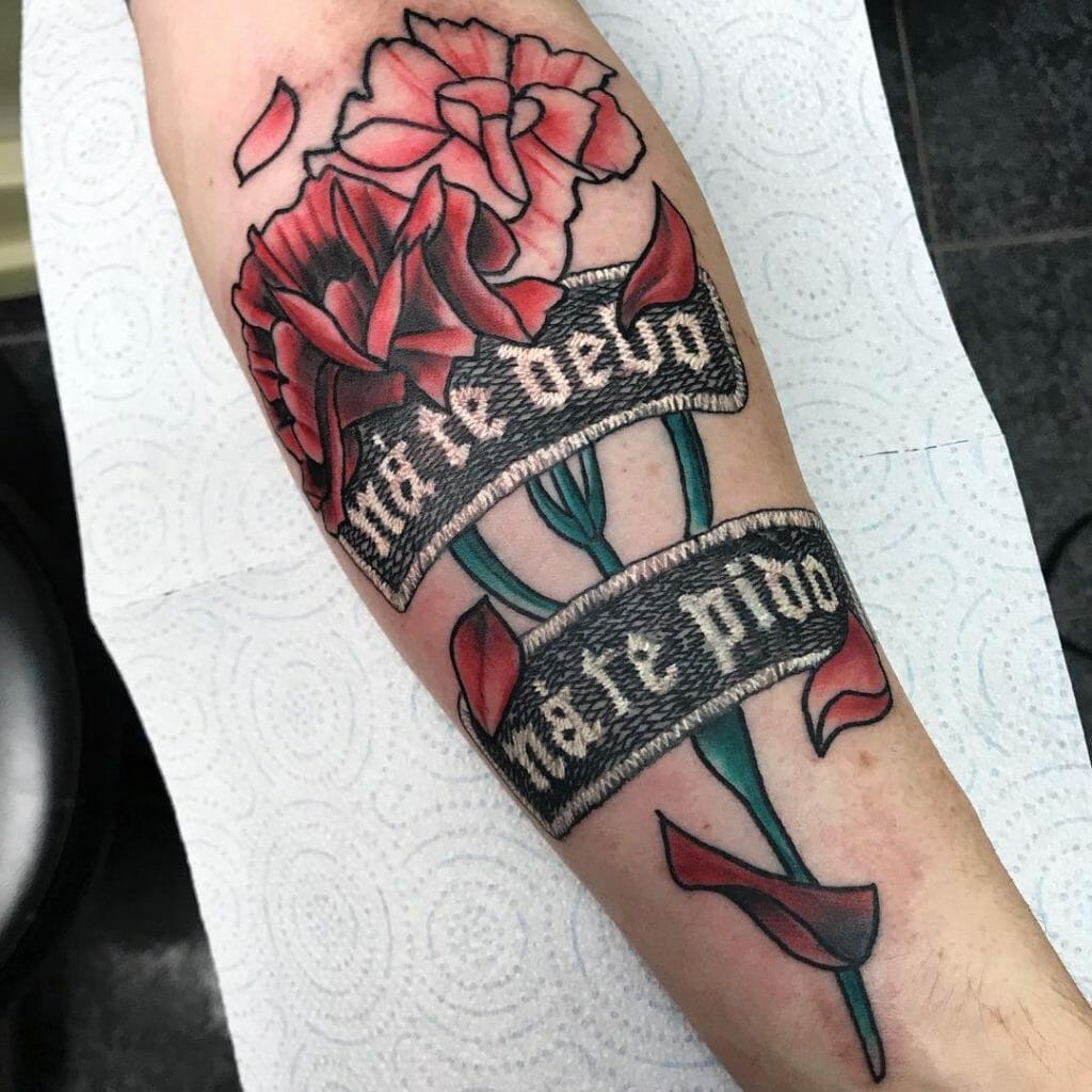 Simple Patchwork Forearm Tattoo
