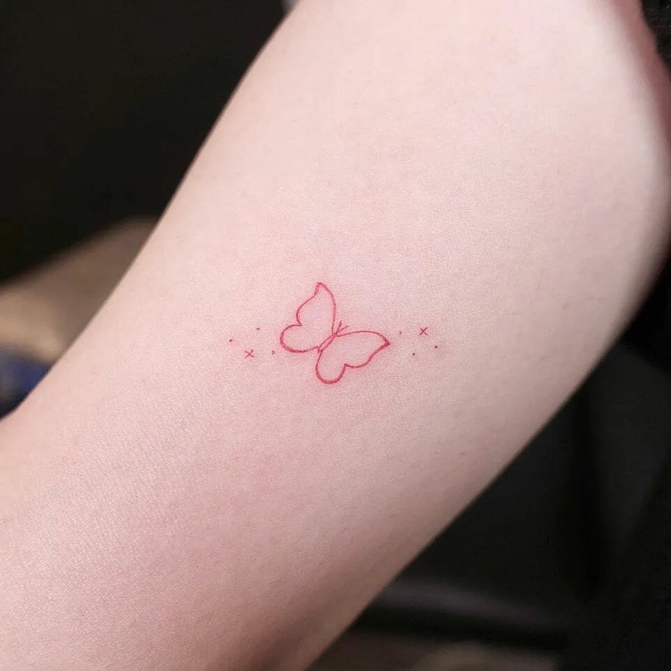 Simple Small Butterfly Outline Tattoo