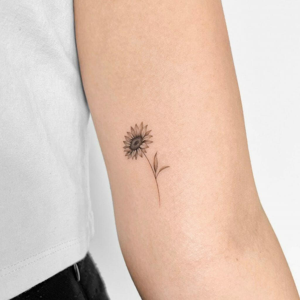 Small Simple Sunflower Tattoo