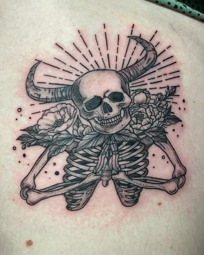 Skeleton Taurus Zodiac Tattoos