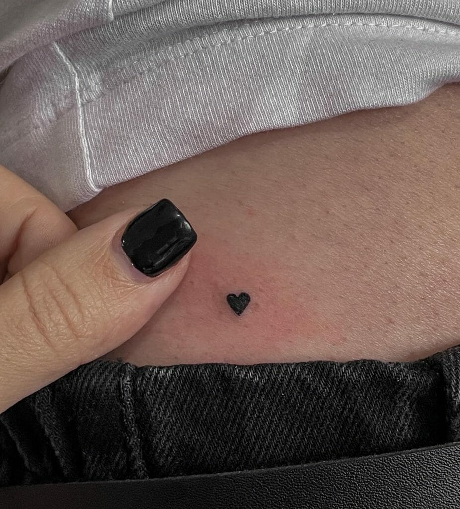 Small Black Heart Tattoo On Hand
