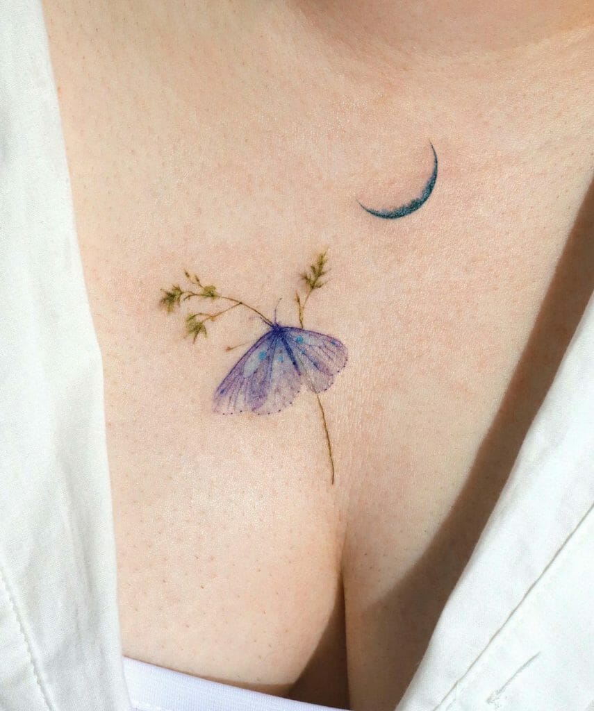 Small Blue Butterfly Tattoo
