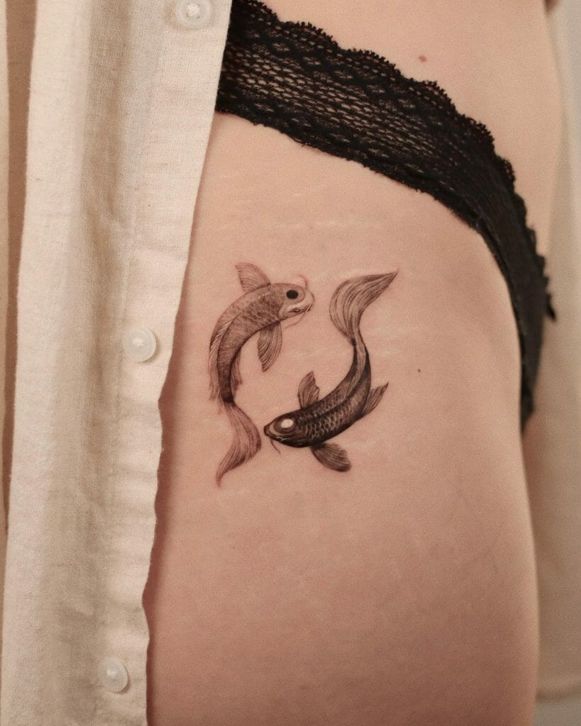 Small Koi Fish Yin Yang Tattoo