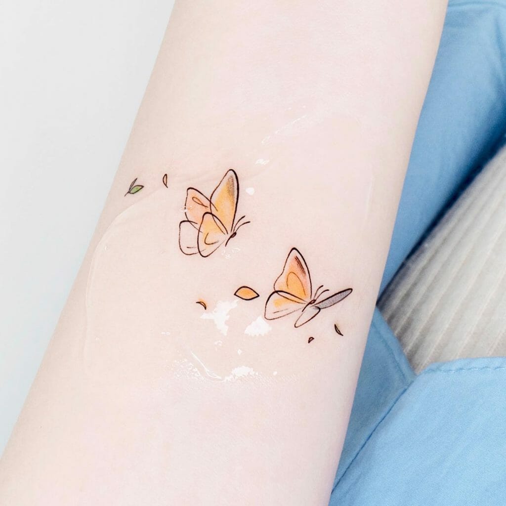 Small Yellow Butterfly Tattoo
