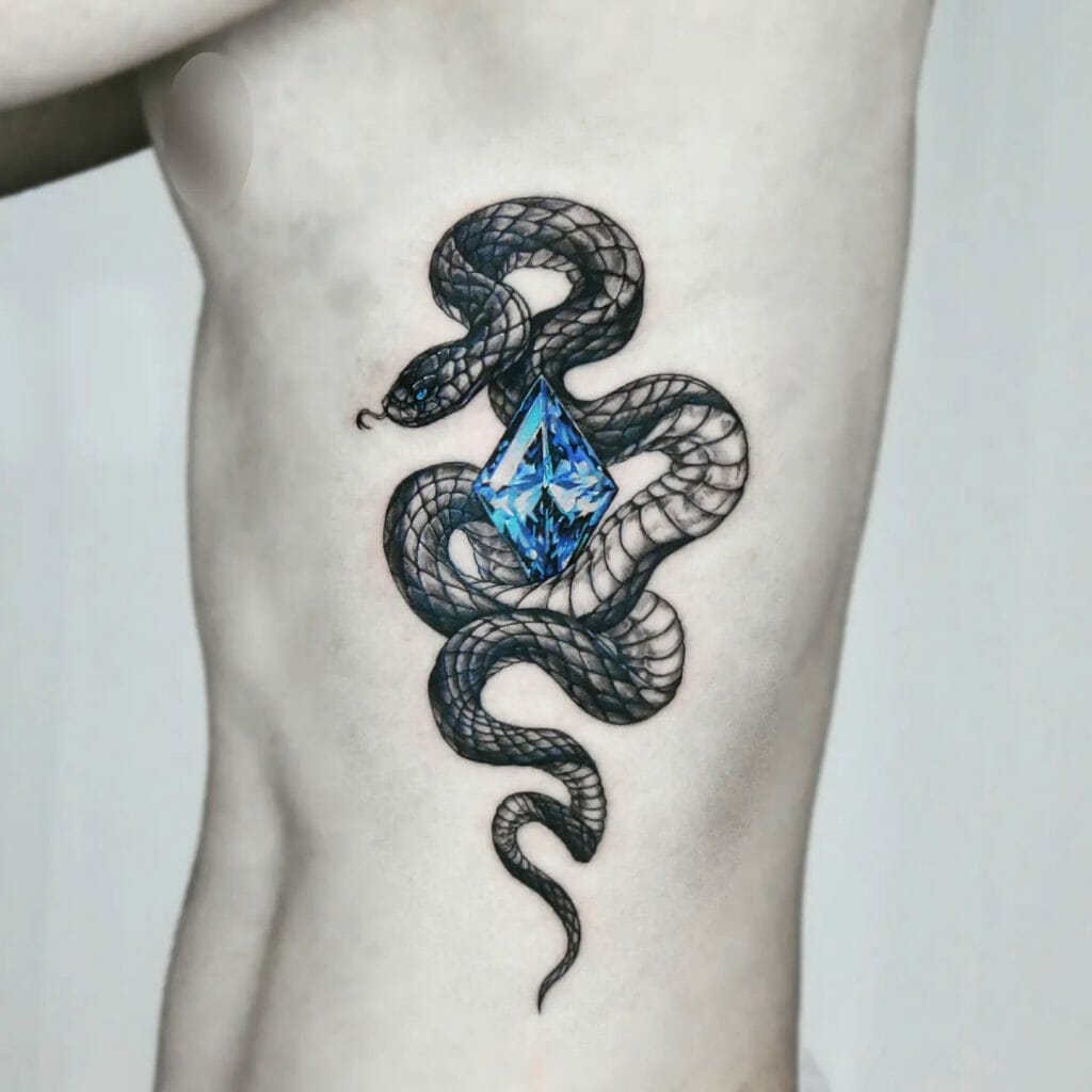 Snake And Diamond Tattoo Designs