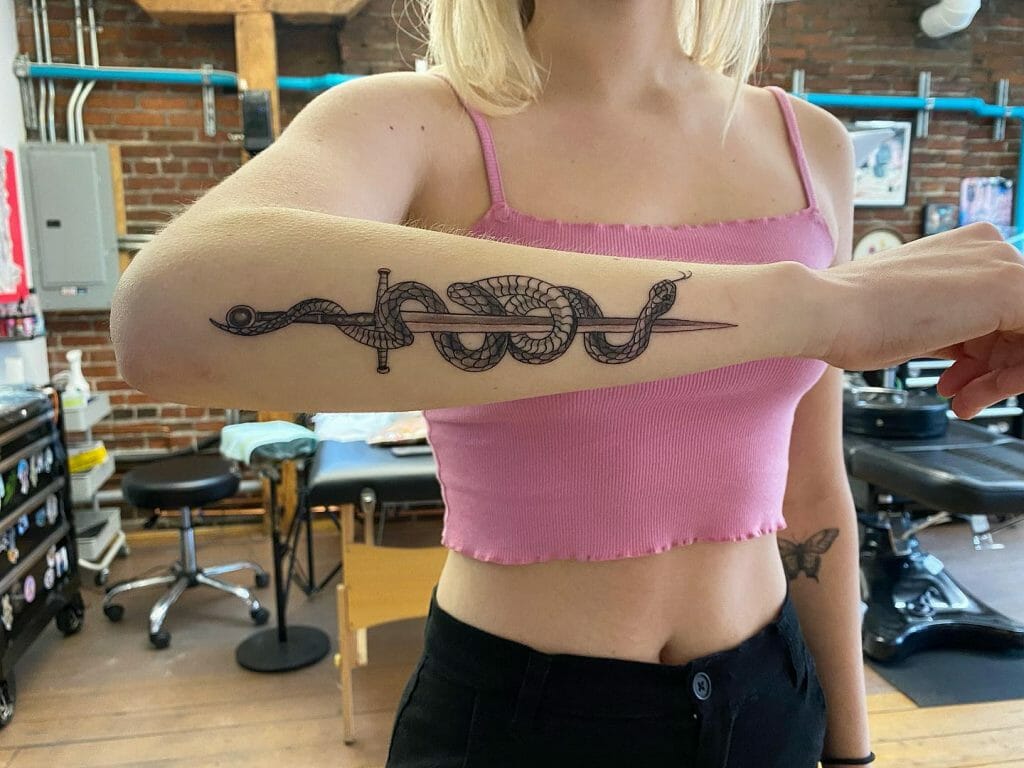 Snake And Sword Tattoo