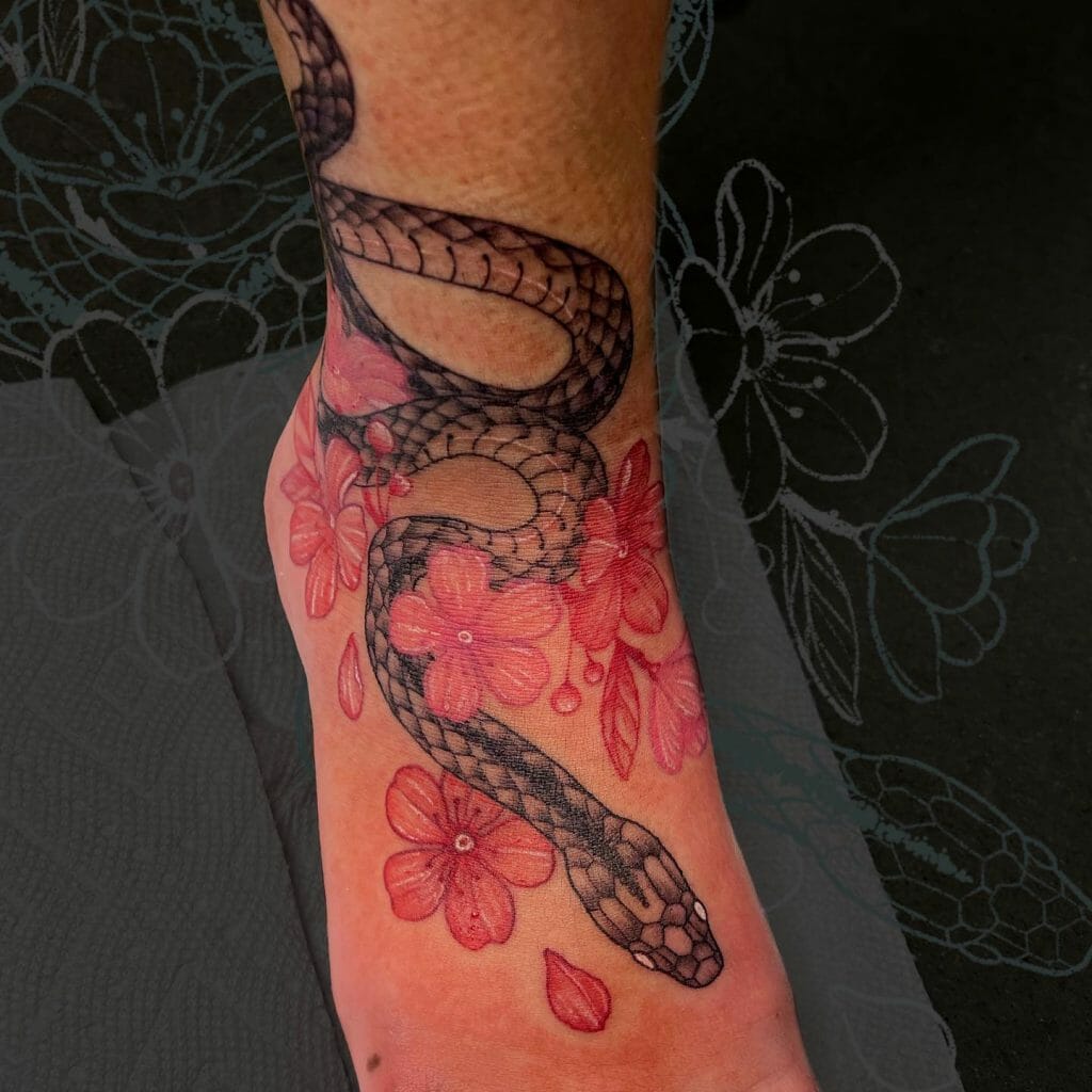 Snake Tattoo Around Ankle