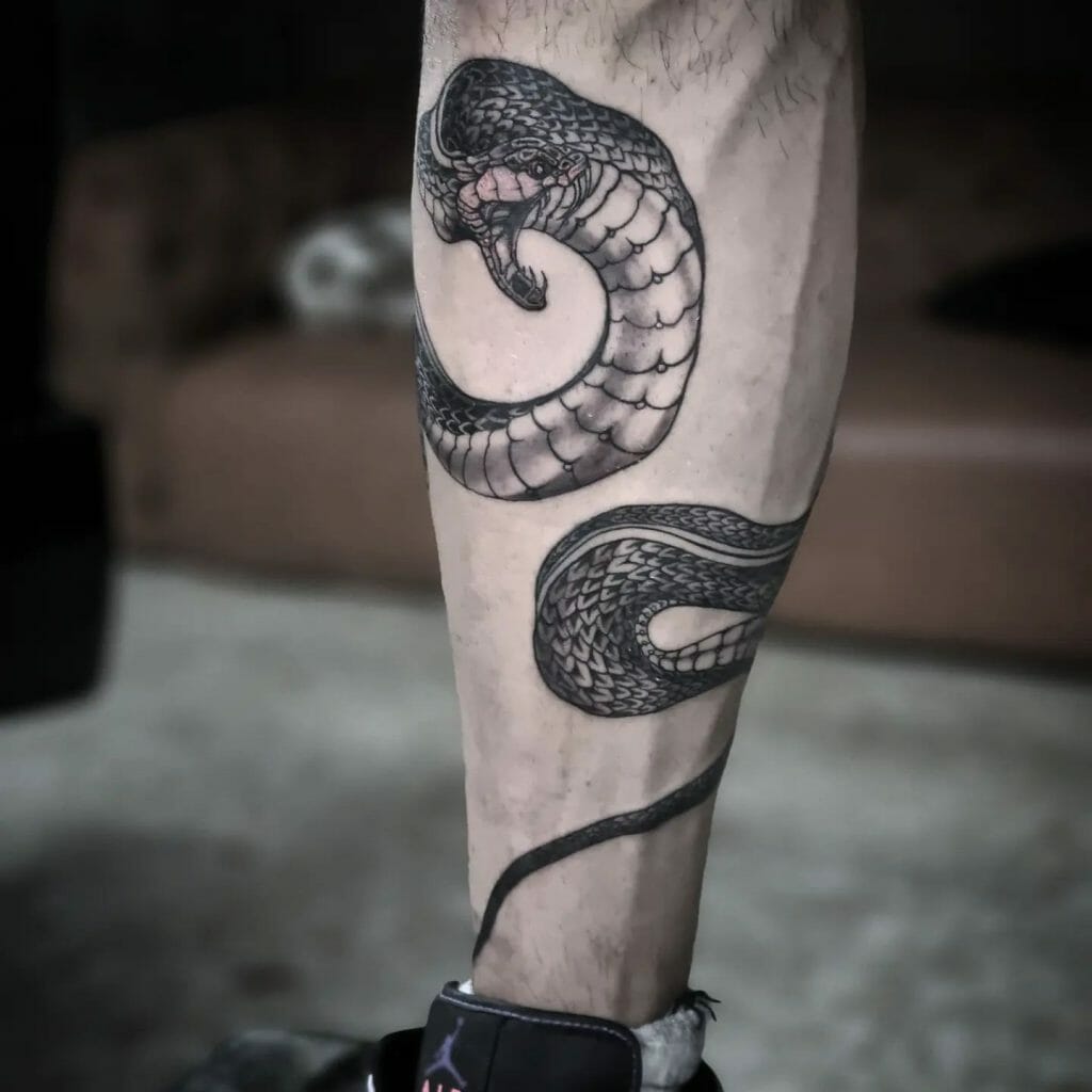 Snake Yakuza Tattoo Design For Lower Arm