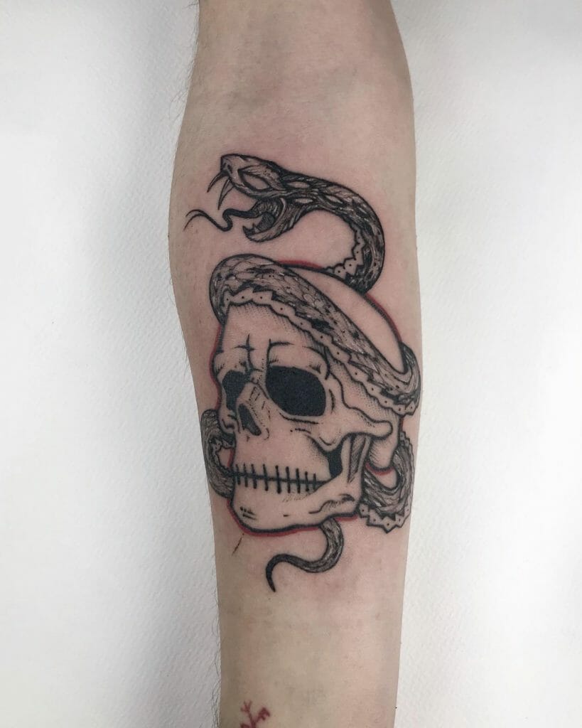 Snake x Skull Tattoo For Men