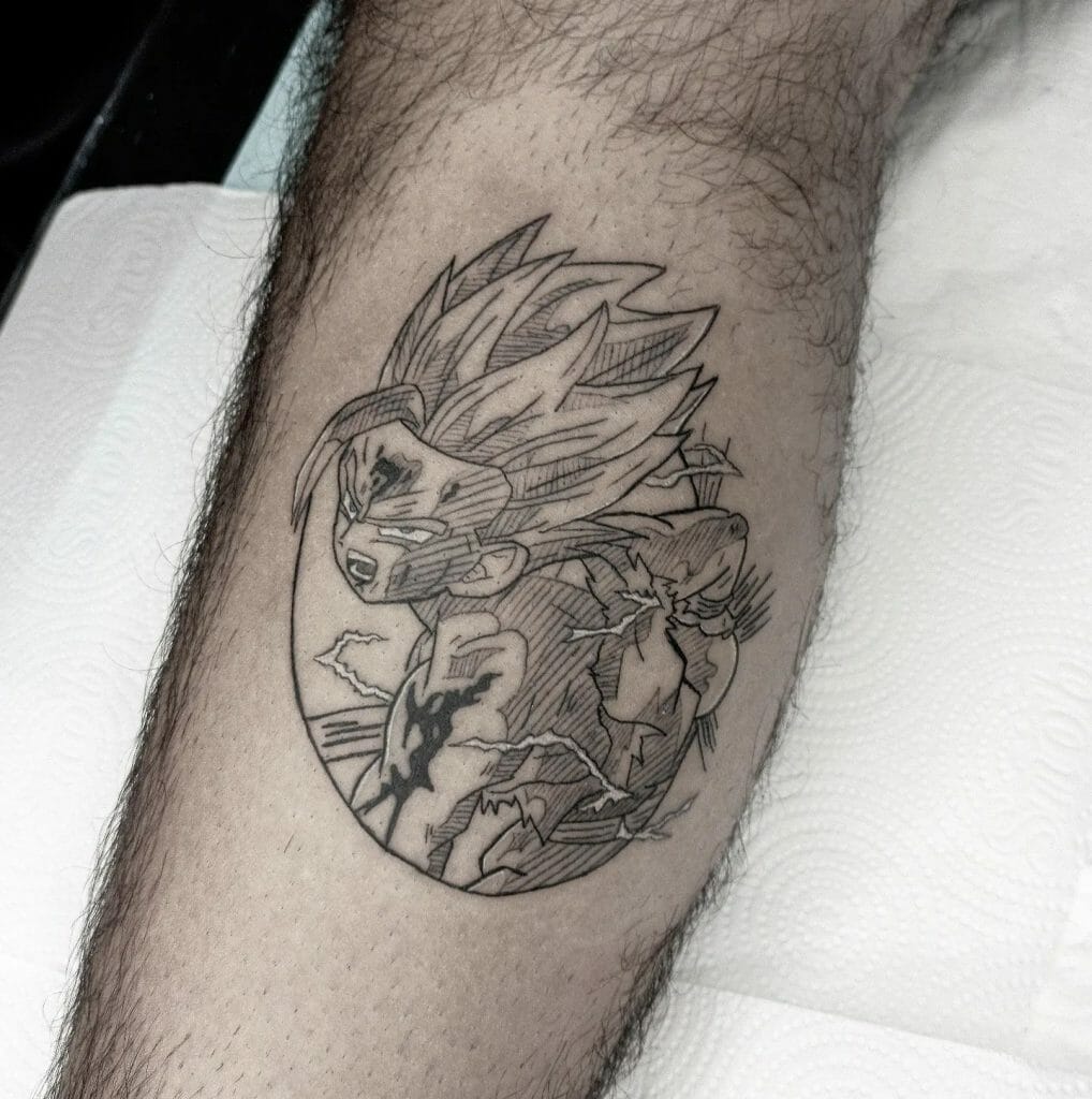 Son Gohan Outlined Tattoo