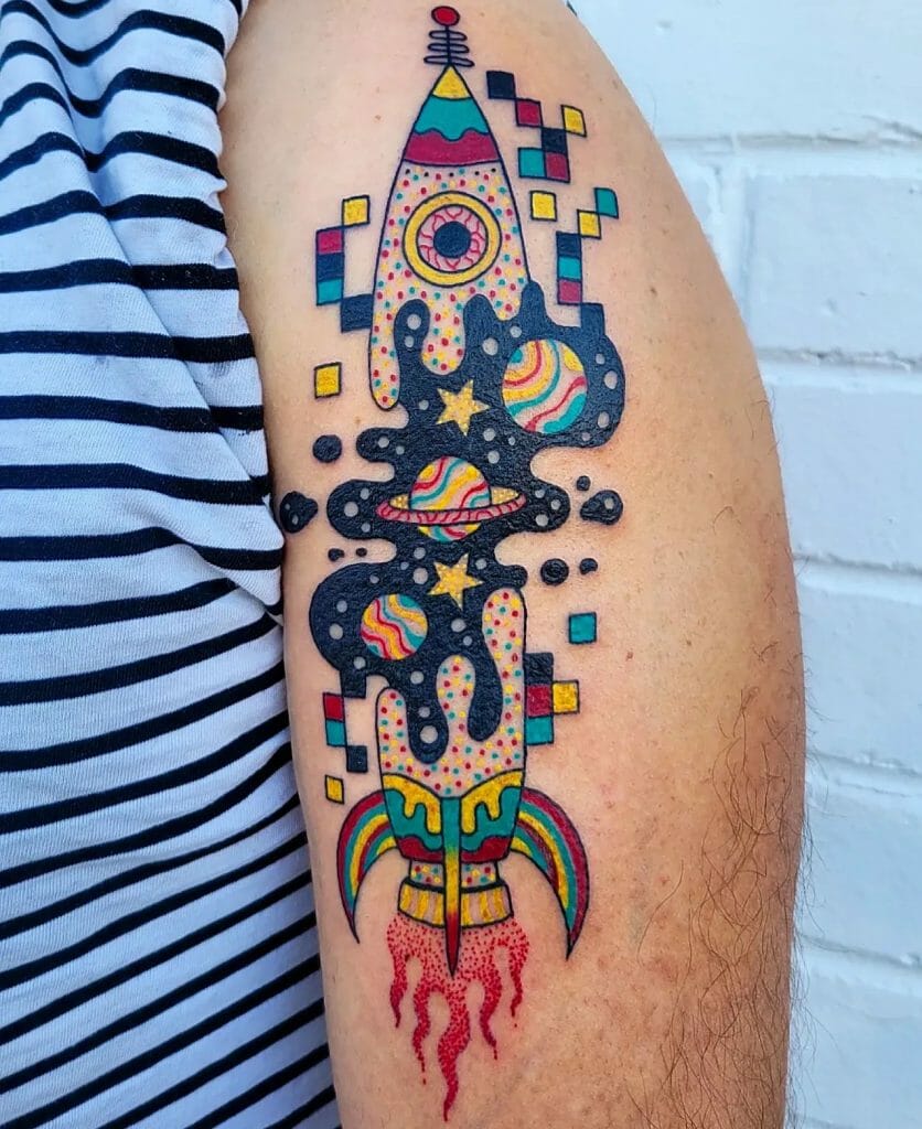 Space Themed Trippy Tattoos