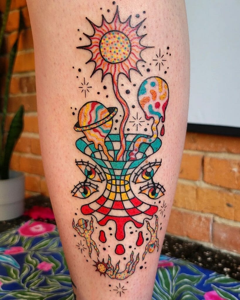 Space Themed Trippy Tattoos ideas
