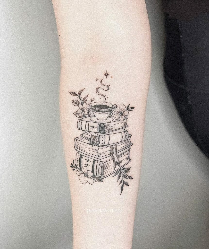 Stack of Books Tattoo