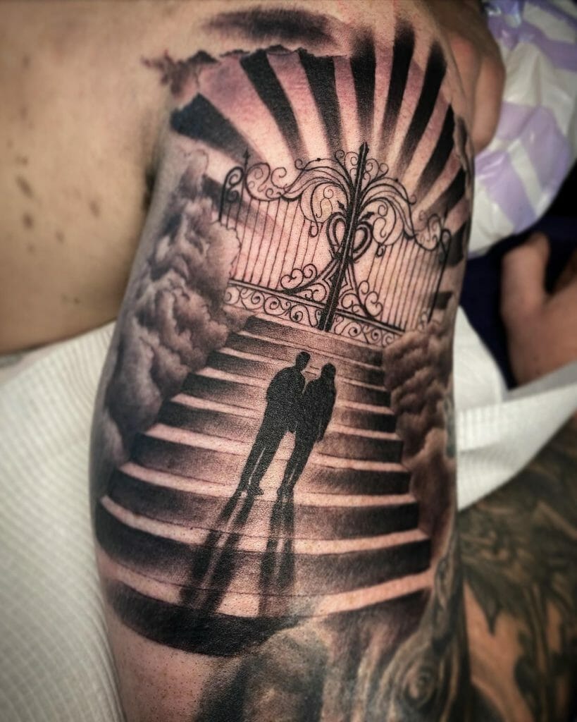 Stairway To Heaven Couple Tattoo Inspiration