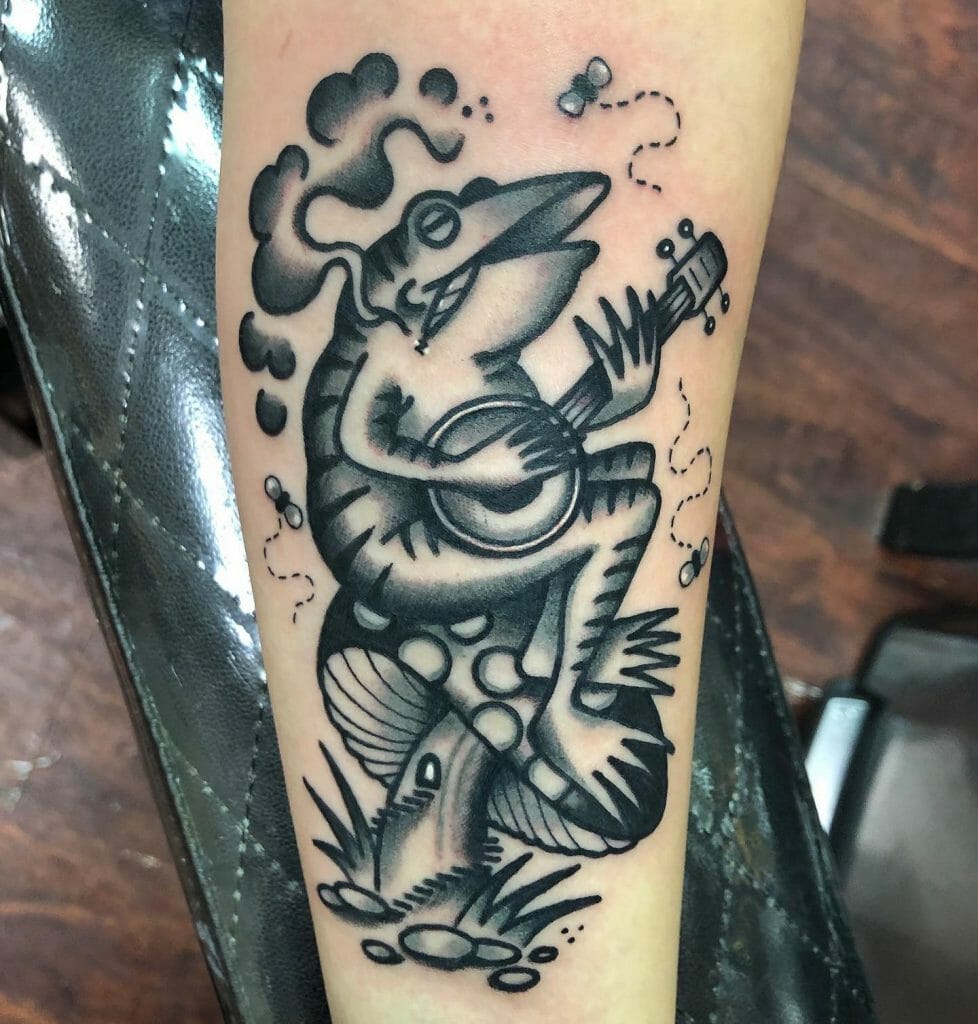 Stoner Tree Frog Tattoo Design