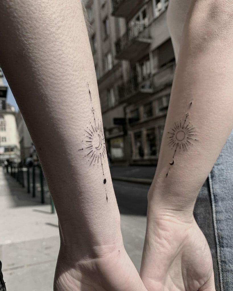Sun And Moon Sister Tattoo