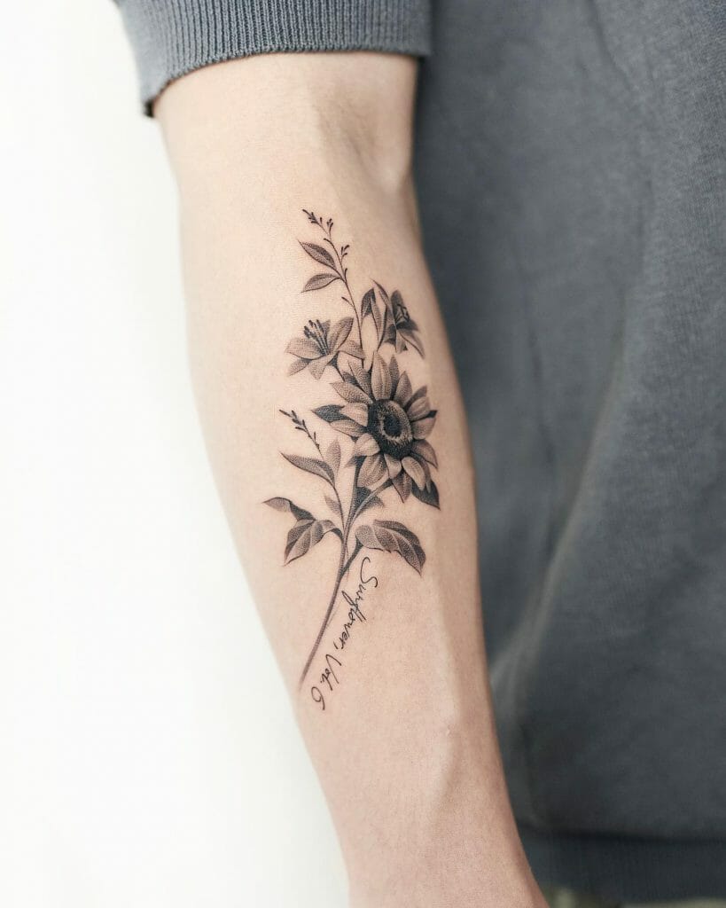 Sunflower Tattoo On The Arm