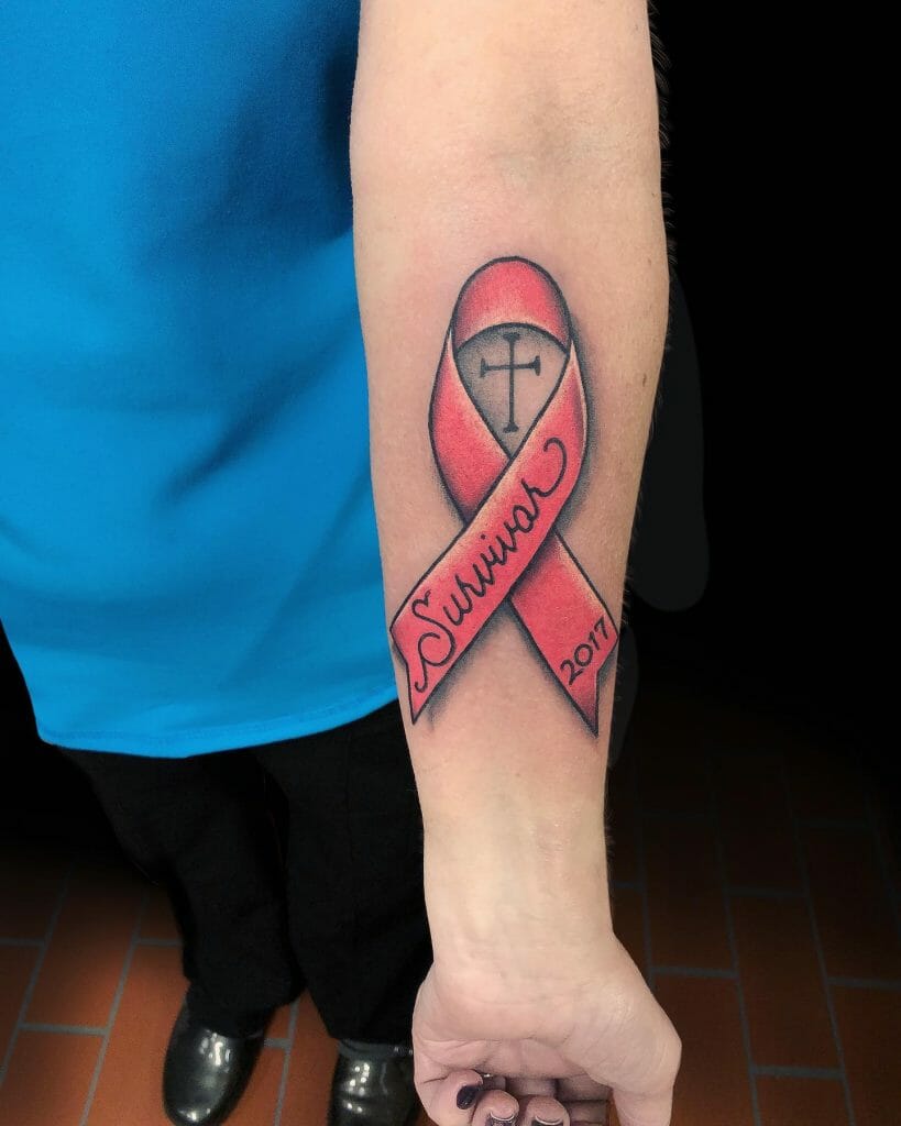 Survivor Cancer Ribbon 3D Tattoos