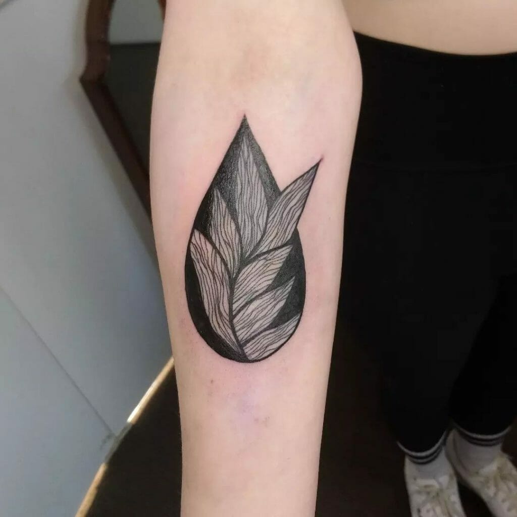 Teardrop Plant Tattoo