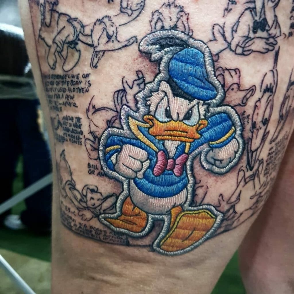 The Donald Duck Patch Tattoo Work