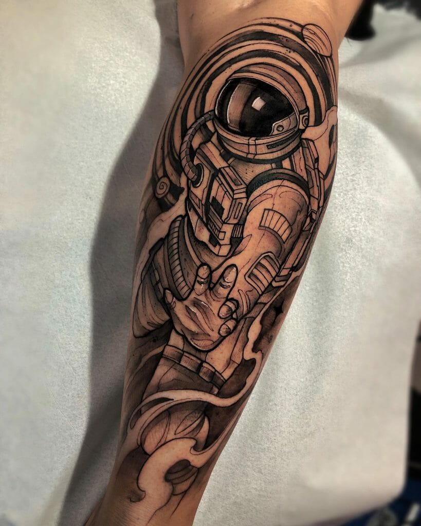 The Famous American Astronaut tattoo Design
