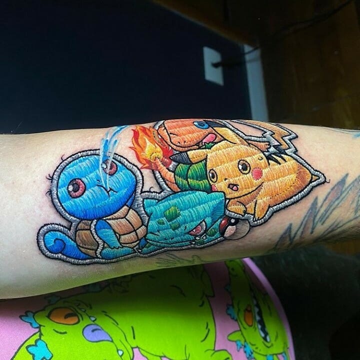 The Pokemon Patchwork Tattoos