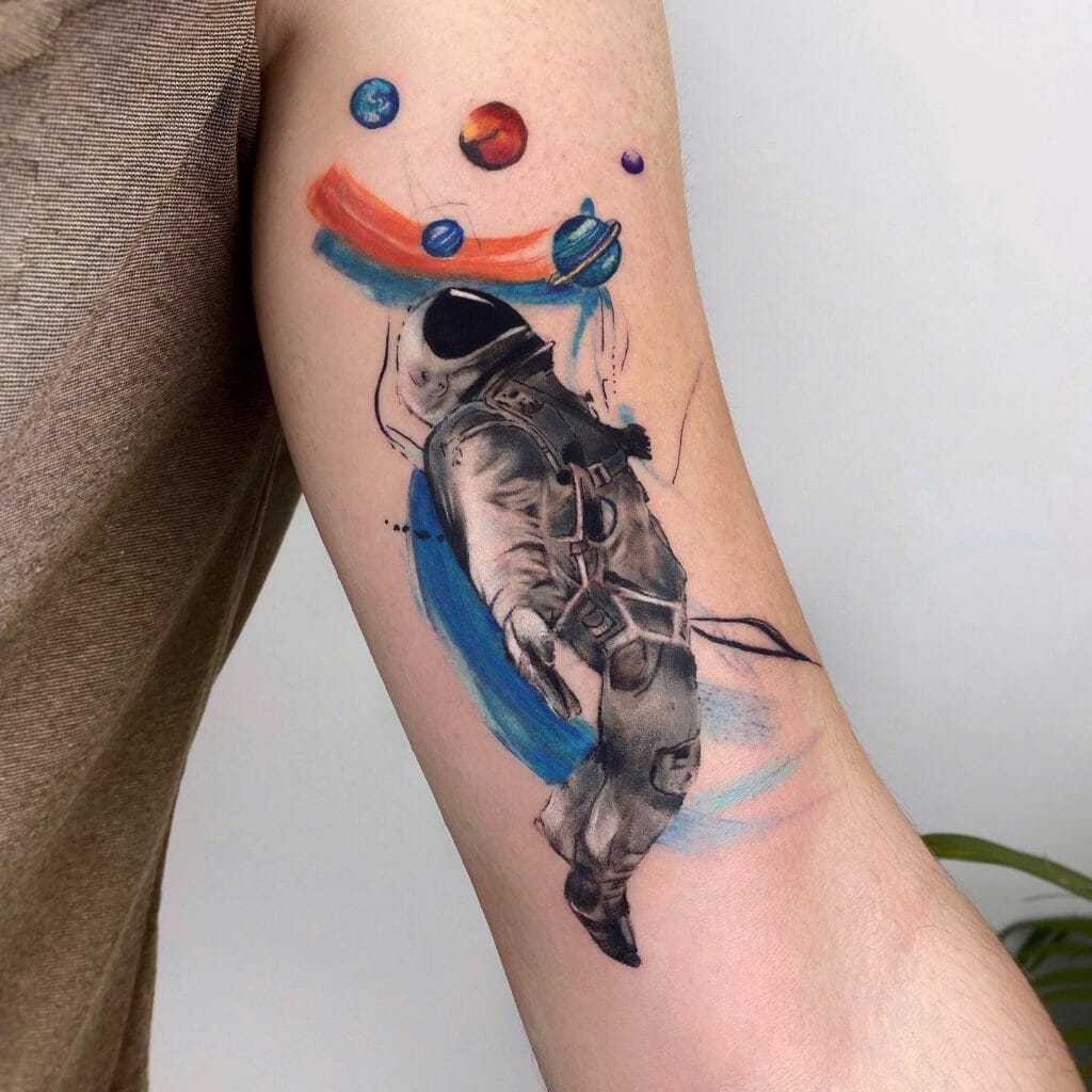 The Space Exploration Astronaut Tattoo Design