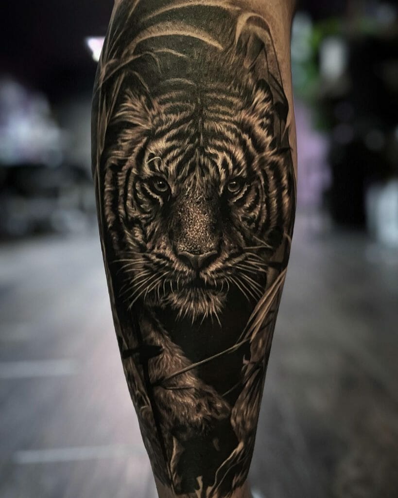 Tiger Calf Tattoos For Men