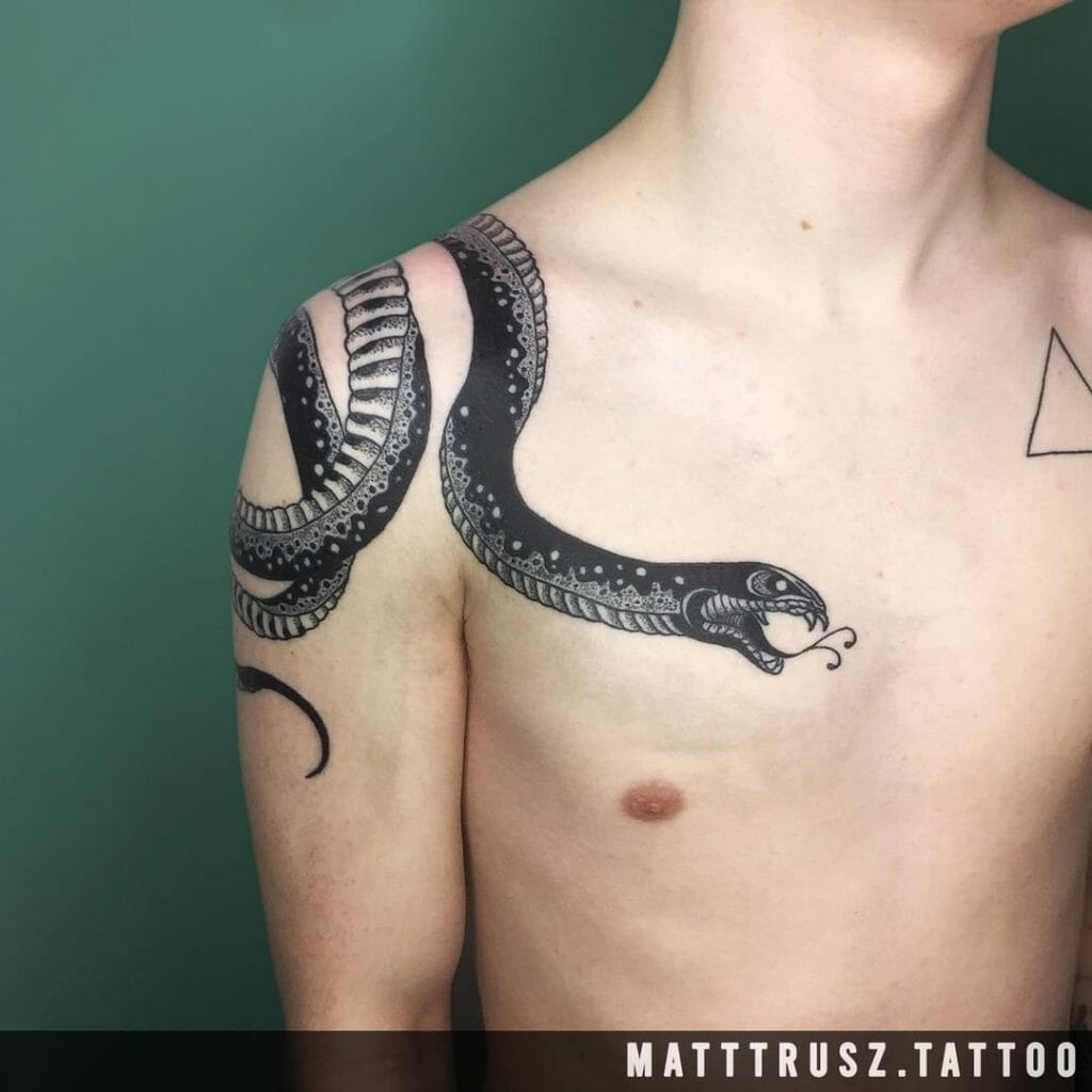 Traditional Japanese Folklore Snake Tattoo
