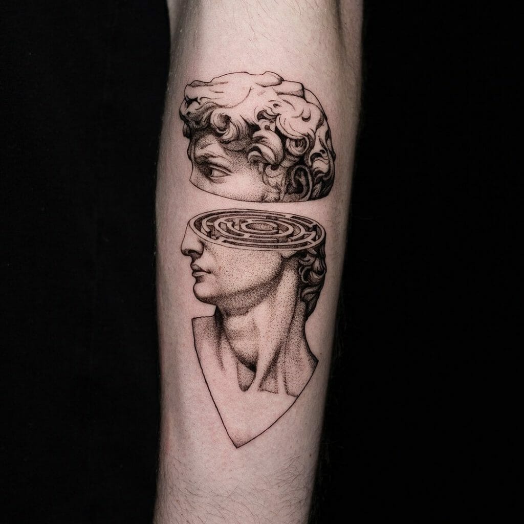 Trippy Tattoo With Classical Motif