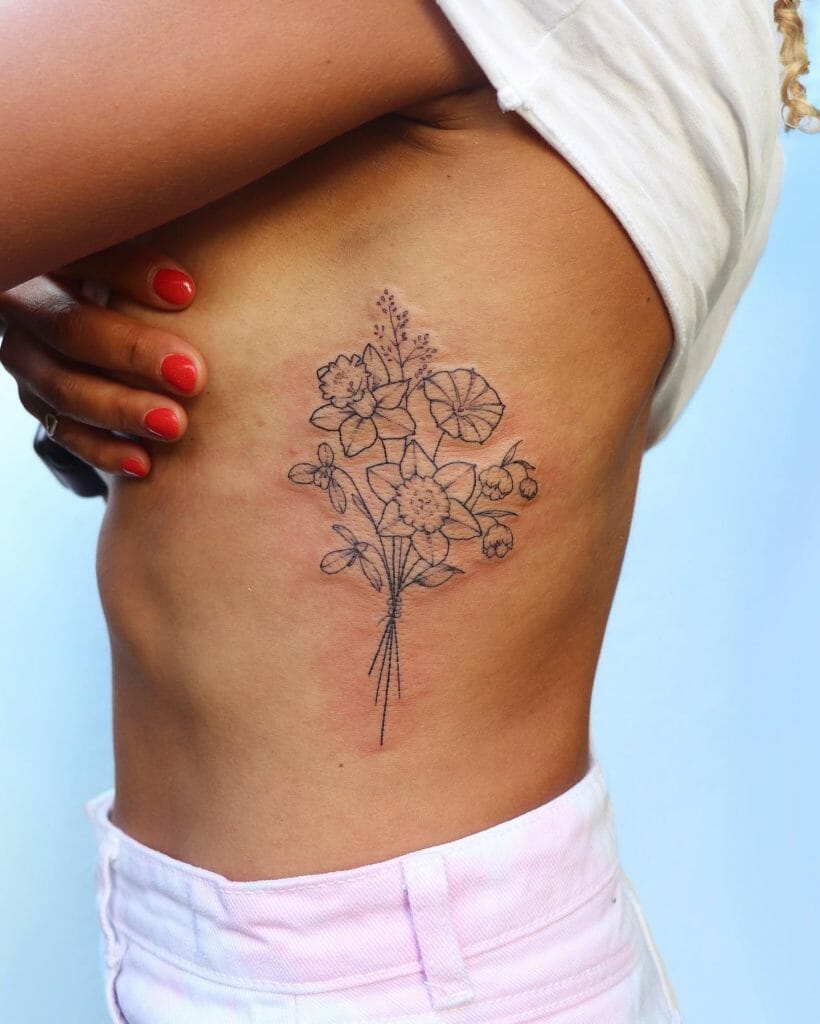 Underboob Floral Tattoos