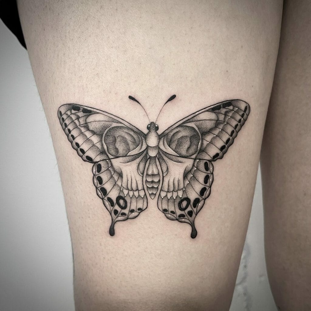 Unique Skull Butterfly Tattoos