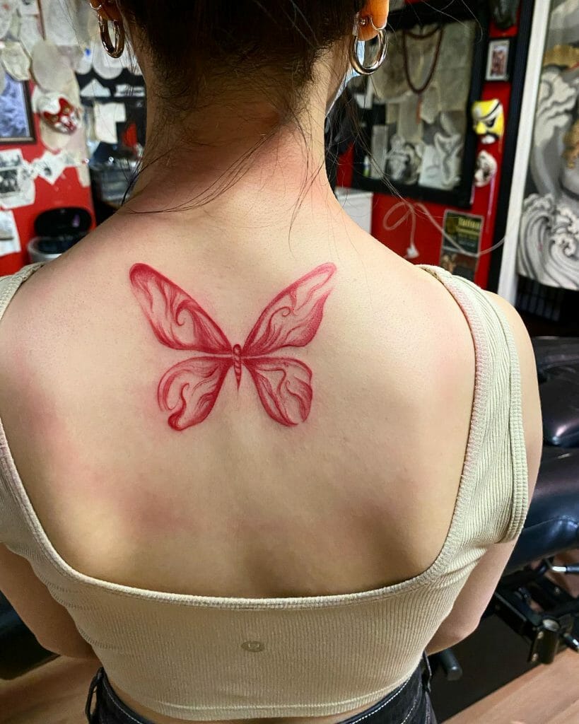 Uniquely Designed Butterfly Tattoo