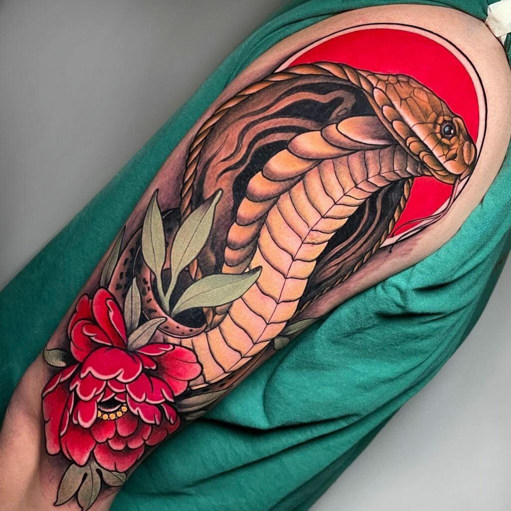 Upper Arm Snake Tattoo