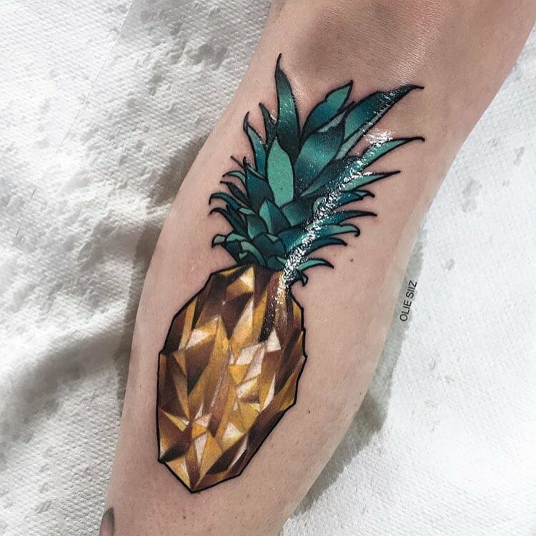 Vibrant Pineapple Tattoo